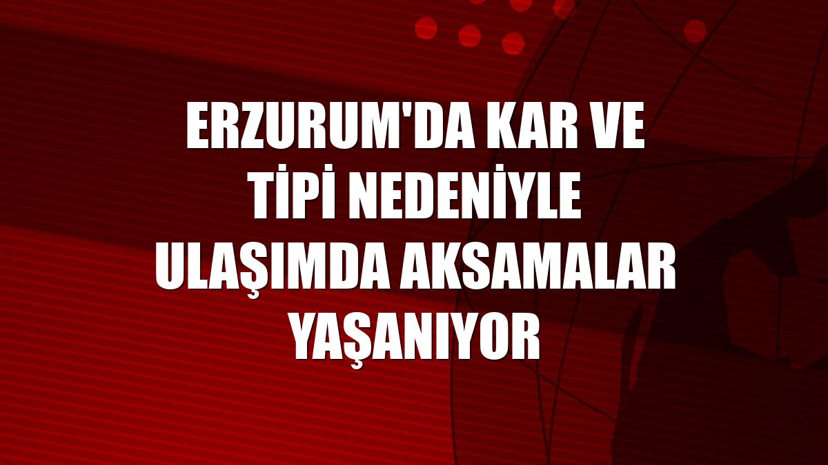 Erzurum'da kar ve tipi nedeniyle ulaşımda aksamalar yaşanıyor