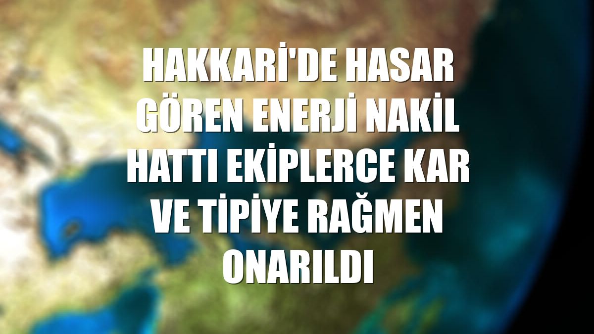 Hakkari'de hasar gören enerji nakil hattı ekiplerce kar ve tipiye rağmen onarıldı