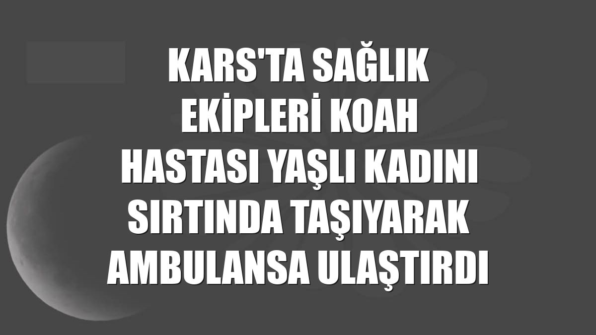 Kars'ta sağlık ekipleri KOAH hastası yaşlı kadını sırtında taşıyarak ambulansa ulaştırdı