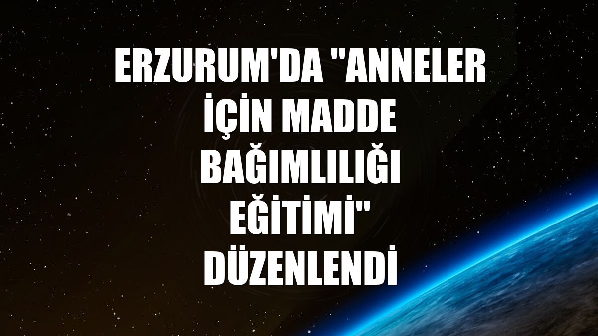 Erzurum'da "Anneler İçin Madde Bağımlılığı Eğitimi" düzenlendi