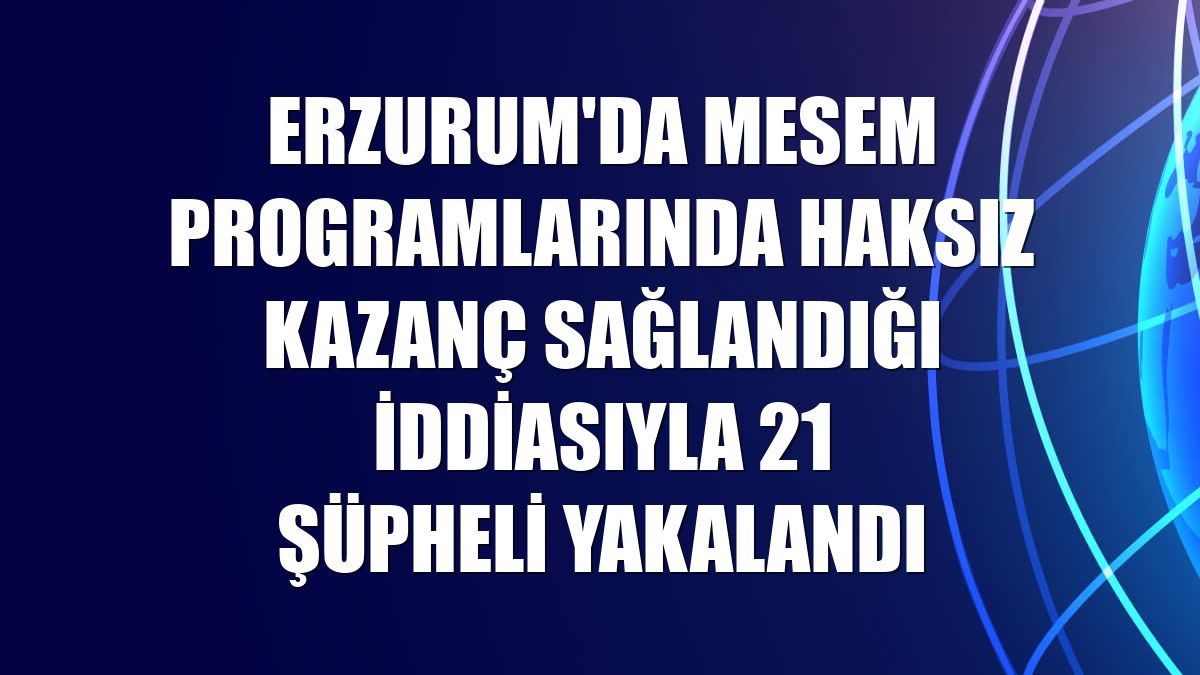 Erzurum'da MESEM programlarında haksız kazanç sağlandığı iddiasıyla 21 şüpheli yakalandı