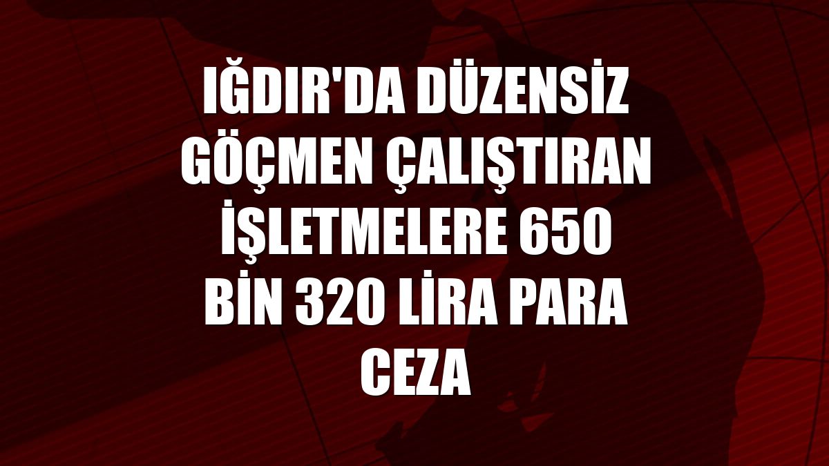 Iğdır'da düzensiz göçmen çalıştıran işletmelere 650 bin 320 lira para ceza