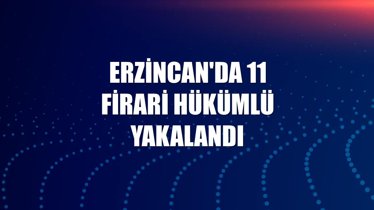 Erzincan'da 11 firari hükümlü yakalandı