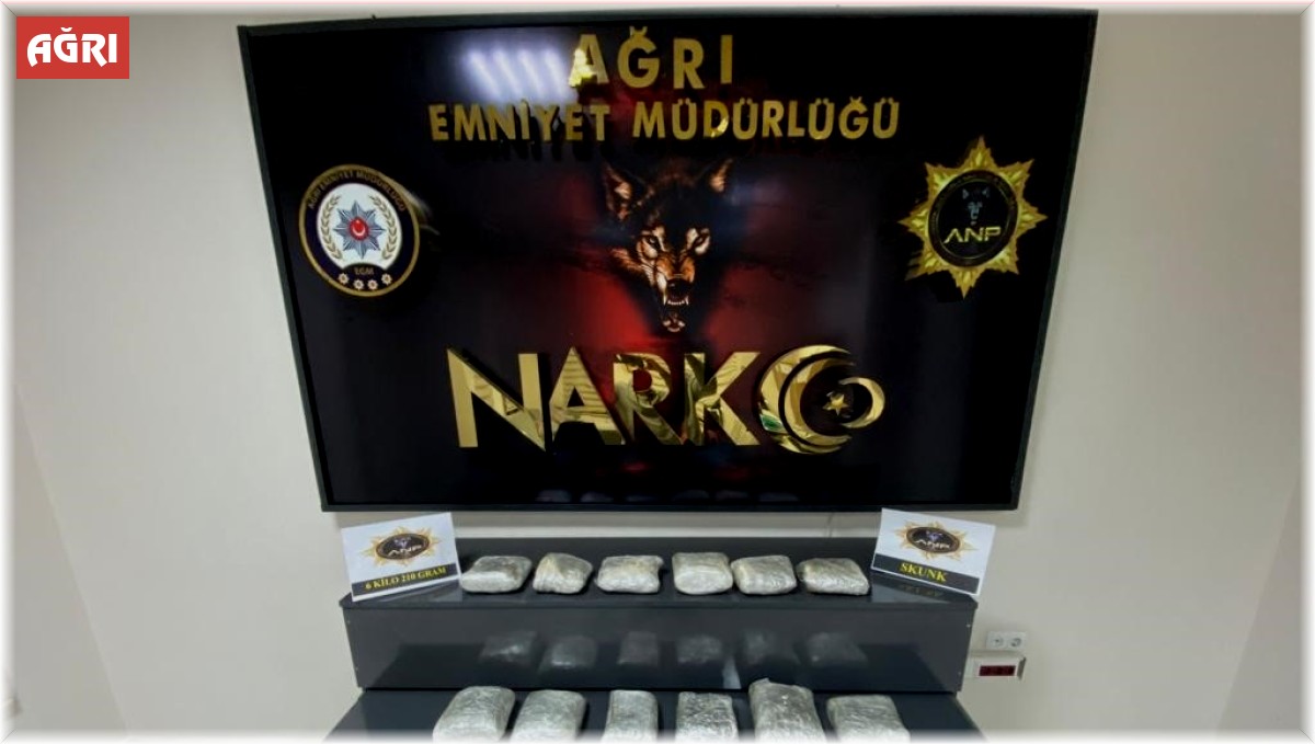 Ağrı'da 6 kilo 210 gram skunk ele geçirildi