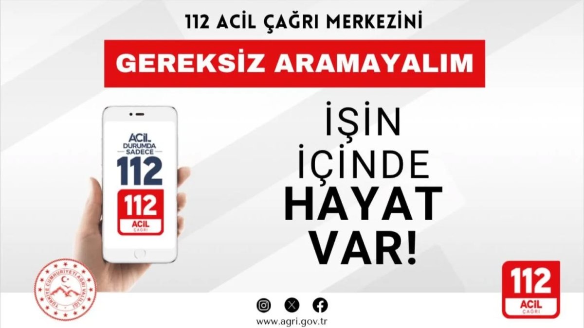 Ağrı Valiliği: 112 Acil Çağrı Merkezini Gereksiz Arayanlara Cezai İşlem