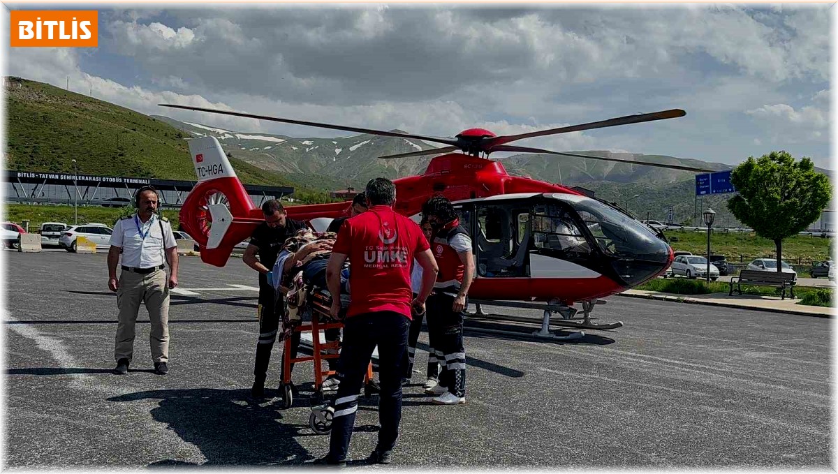 Arıların soktuğu hasta ambulans helikopterle Tatvan'a sevk edildi