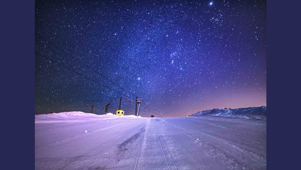 Bitlis'in beyaz örtüsünün üstünde yıldız şöleni