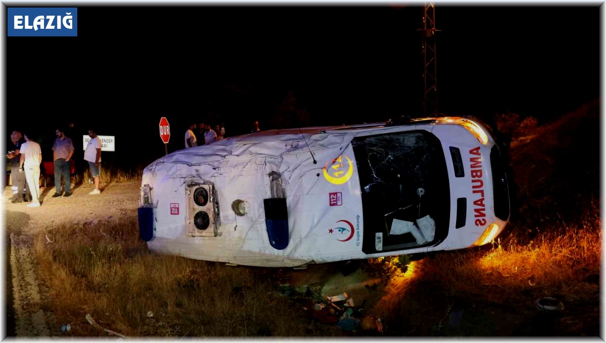 Elazığ'da ambulans şarampole devrildi: 3 yaralı