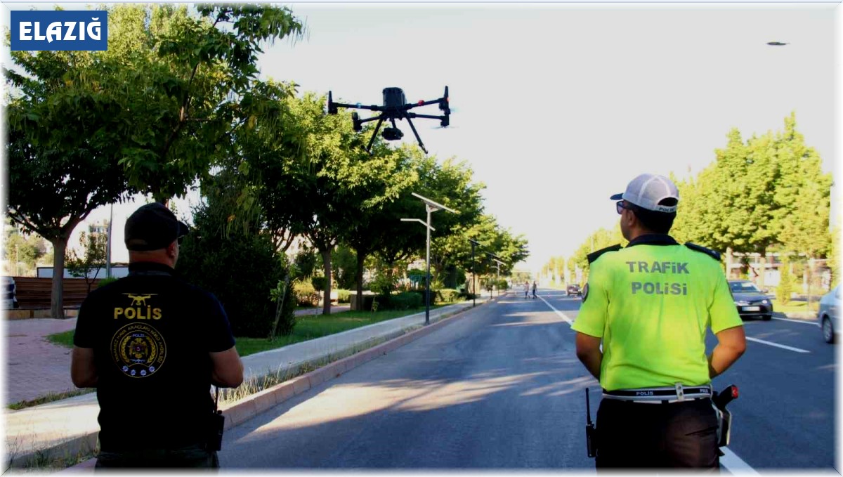 Elazığ'da dron destekli trafik denetimi