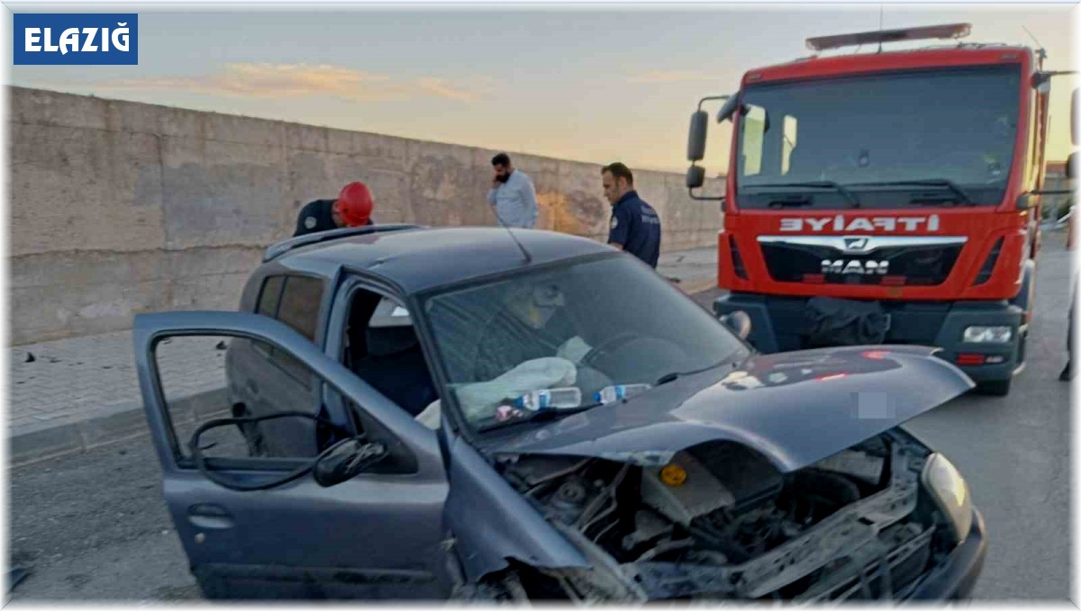 Elazığ'da otomobil duvara çarptı: 2 yaralı