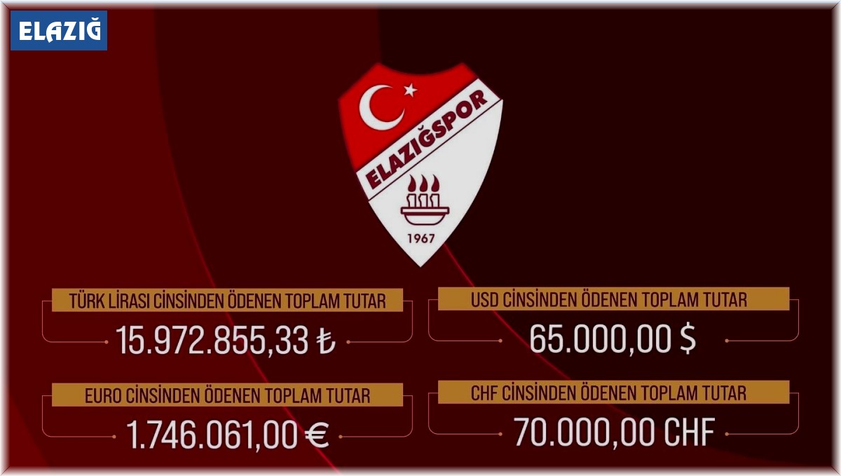 Elazığspor'da yılların problemi tarih oluyor