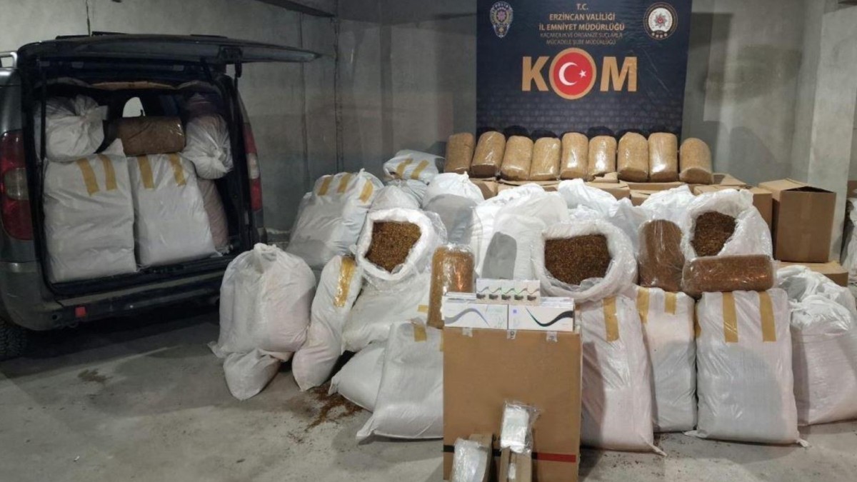 Erzincan'da 2 ton 550 kg kaçak tütün ele geçirildi