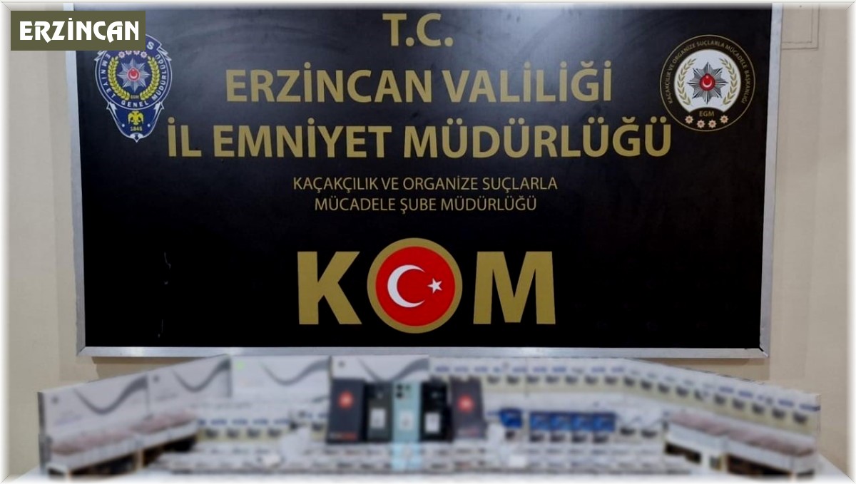 Erzincan'da 60 bin değerinde kaçak telefon ve sigara ele geçirildi