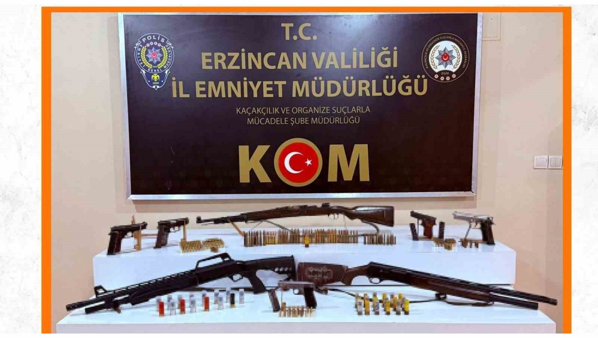 Erzincan'da çok sayıda silah ele geçirildi