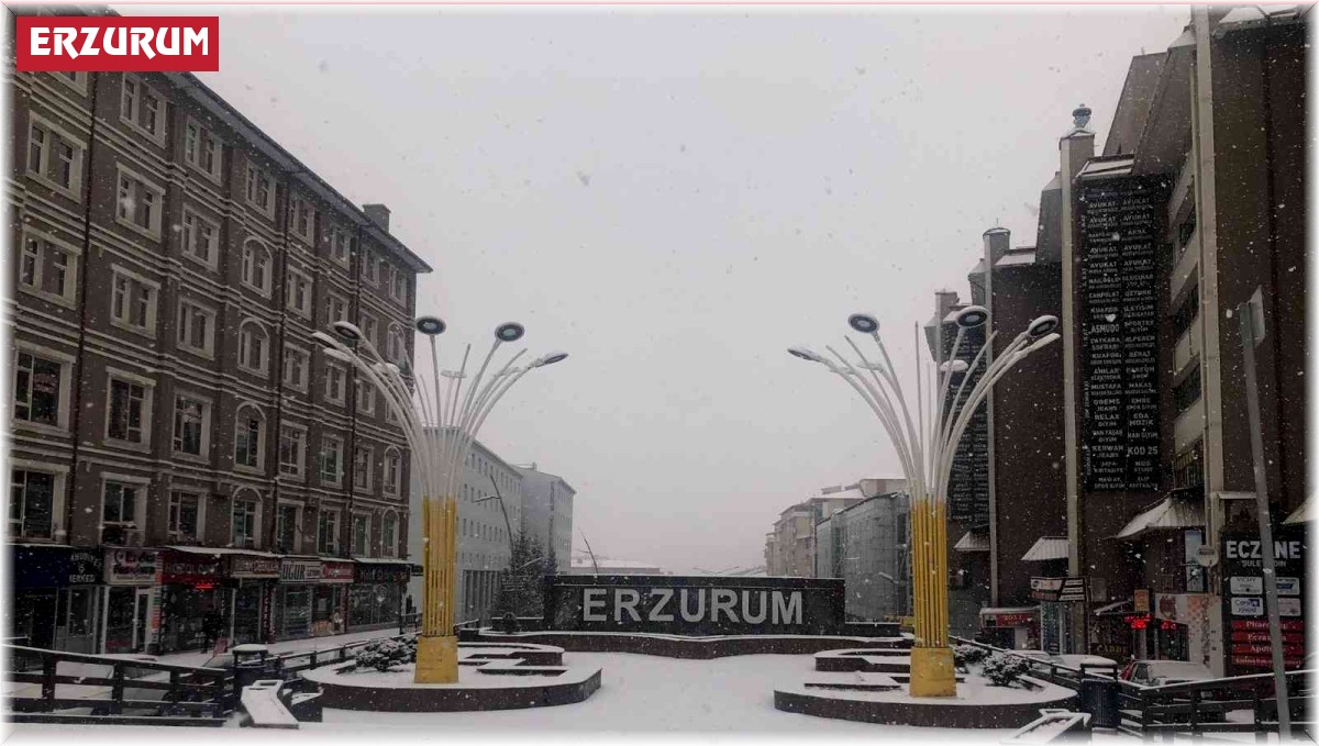 Erzurum'da beklenen kar geldi