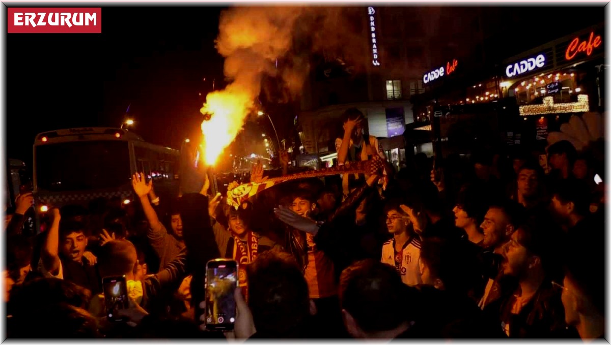 Erzurum'da Galatasaray taraftarının galibiyet coşkusu