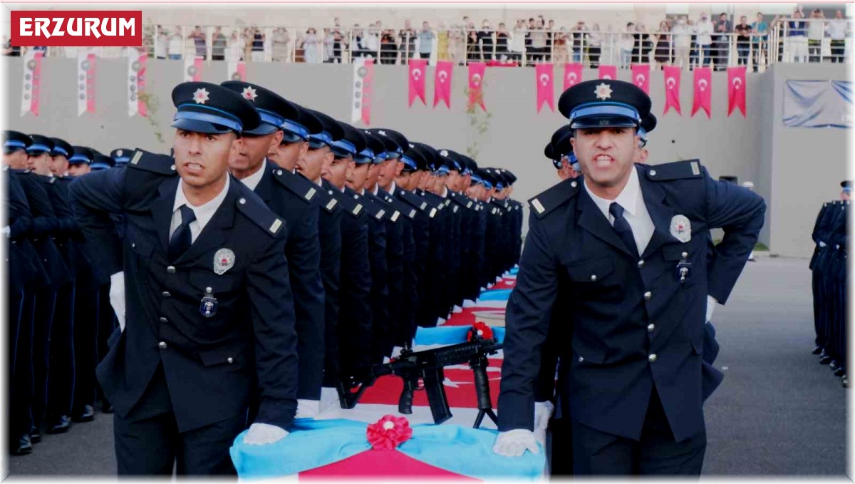 Erzurum'da polis adaylarının mezuniyet heyecanı