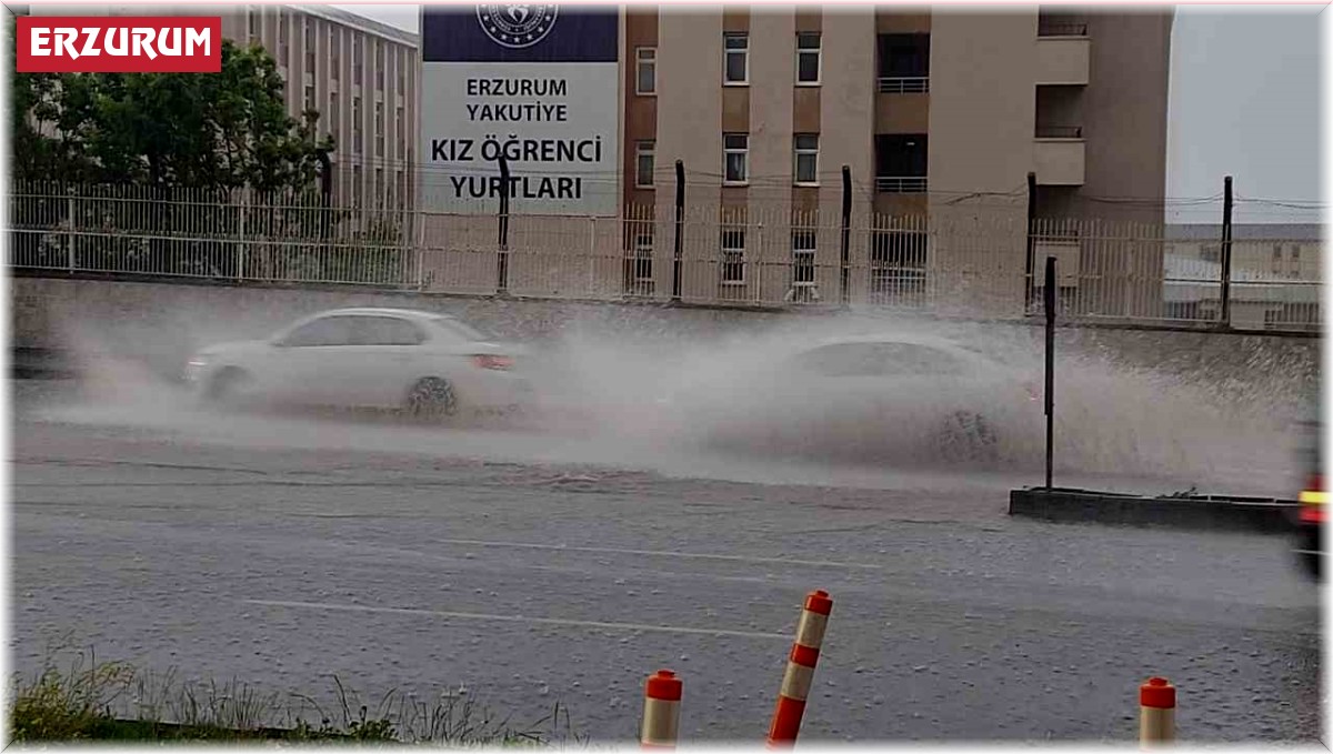 Erzurum'da sağanak yağış hayatı felç etti
