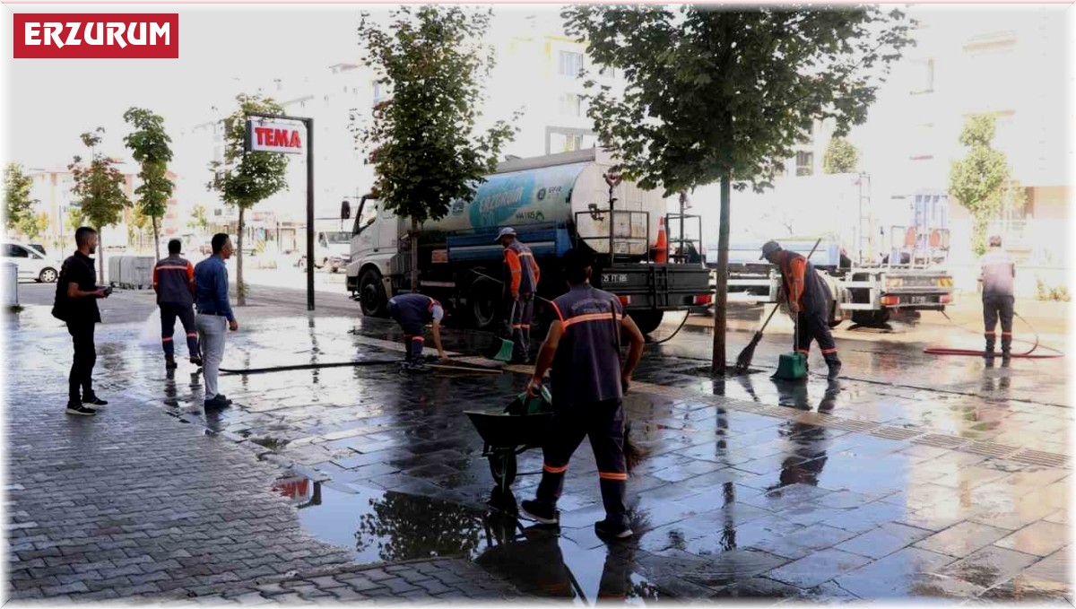 Erzurum'da temizlik timleri işbaşında