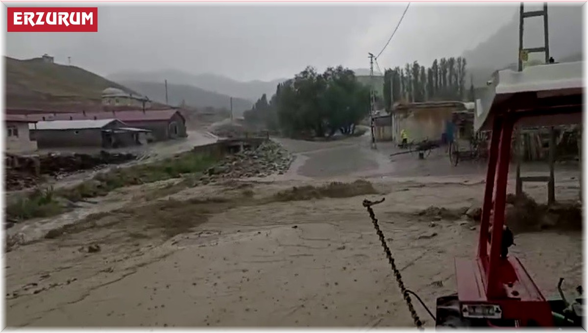 Erzurum'un Horasan ilçesinde şiddetli sağanak sonrası sel felaketi