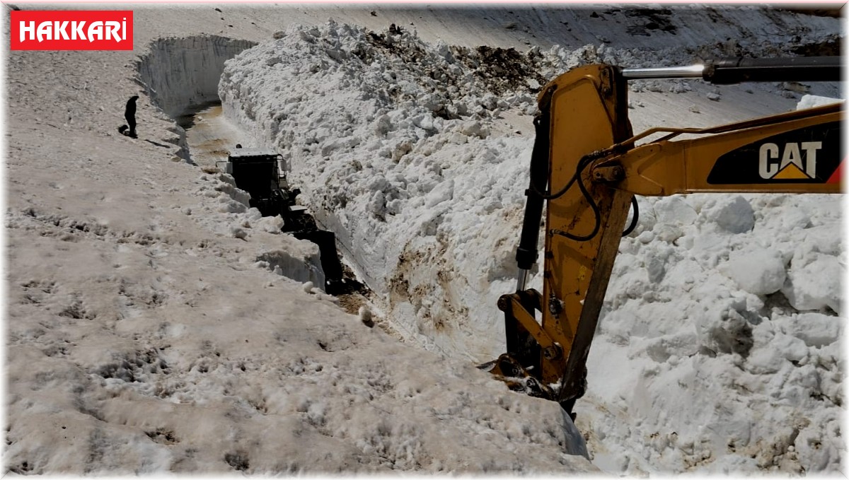 Haziran ayında 8 metreyi bulan karda yol açma çalışması