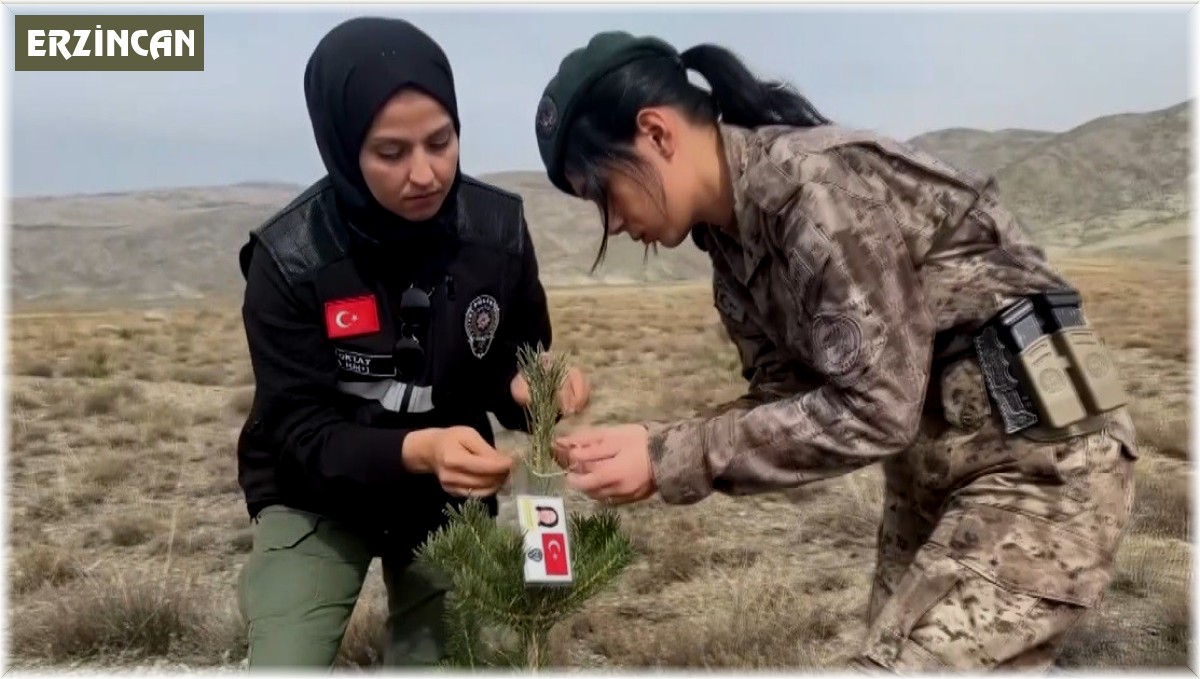 Kadın polisler, şehit kadın polislerin anısına fidan diktiler