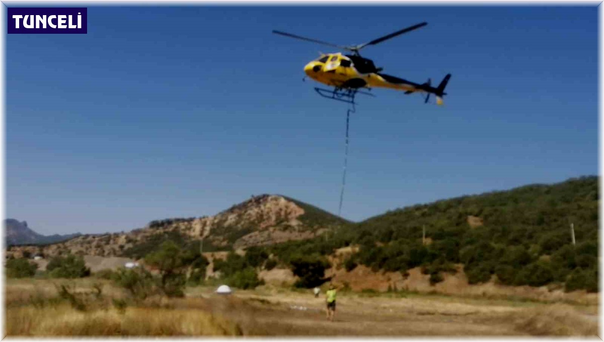 Maden arama helikopteri Tunceli'de acil iniş yaptı