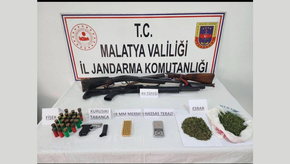 Malatya'da uyuşturucu madde ve kaçak silah operasyonu