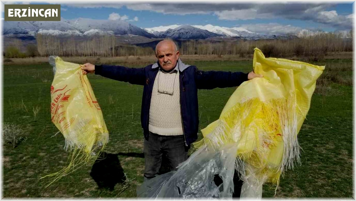 Meralara çöp olarak atılan çuvallar hayvanlar için tehlike saçıyor