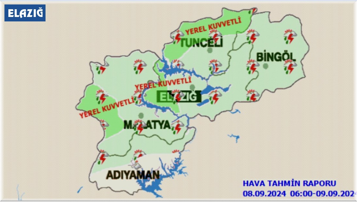 Meteorolojiden Elazığ için kuvvetli yağış uyarısı