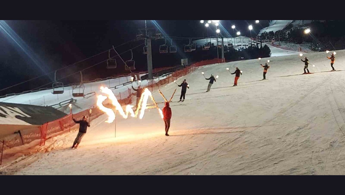 Palandöken renkli yılbaşı kutlaması