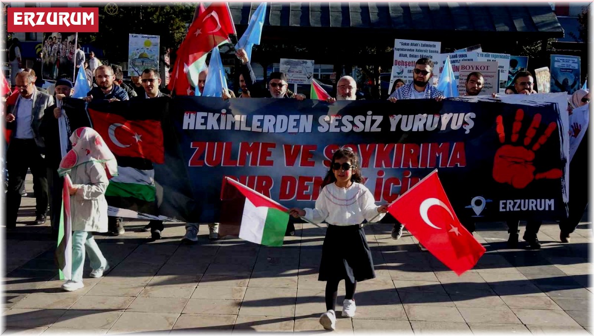 Sağlıkçıların Erzurum'da 47 haftalık sessiz yürüyüşü