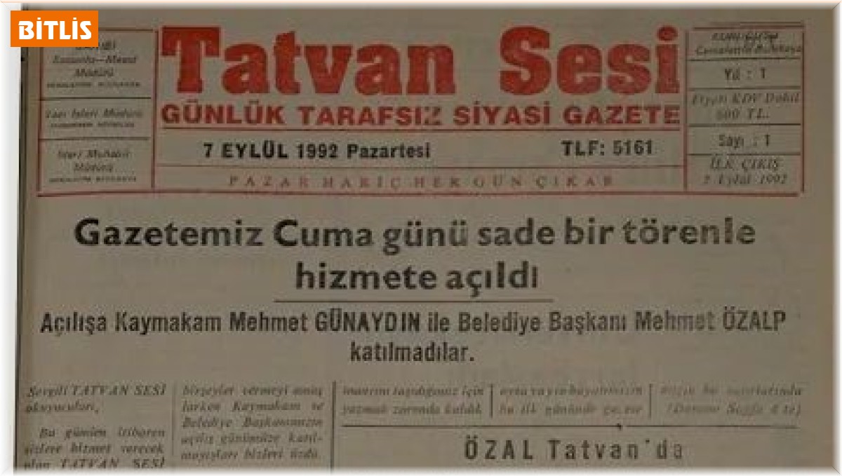 Tatvan Sesi Gazetesi 32 yaşında