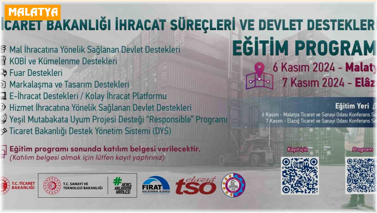 Ticaret Bakanlığı ihracat süreçleri ve devlet destekleri eğitim programı başlıyor