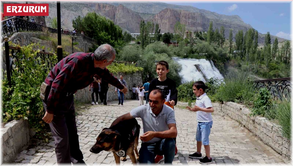 Tortum Şelalesi'nin güvenliğinden K9 Duman sorumlu