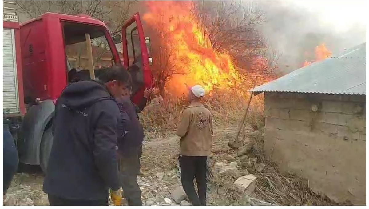 Van'da anız yangını korkuttu