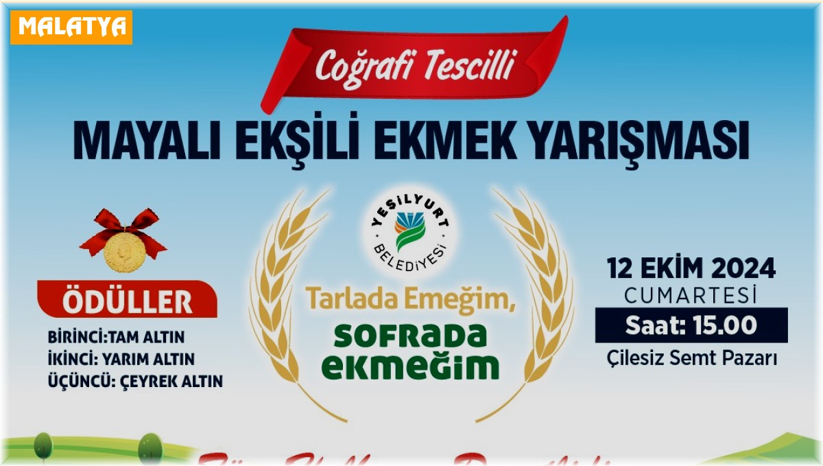 Yeşilyurt'ta ekşili ekmek yarışması düzenlenecek