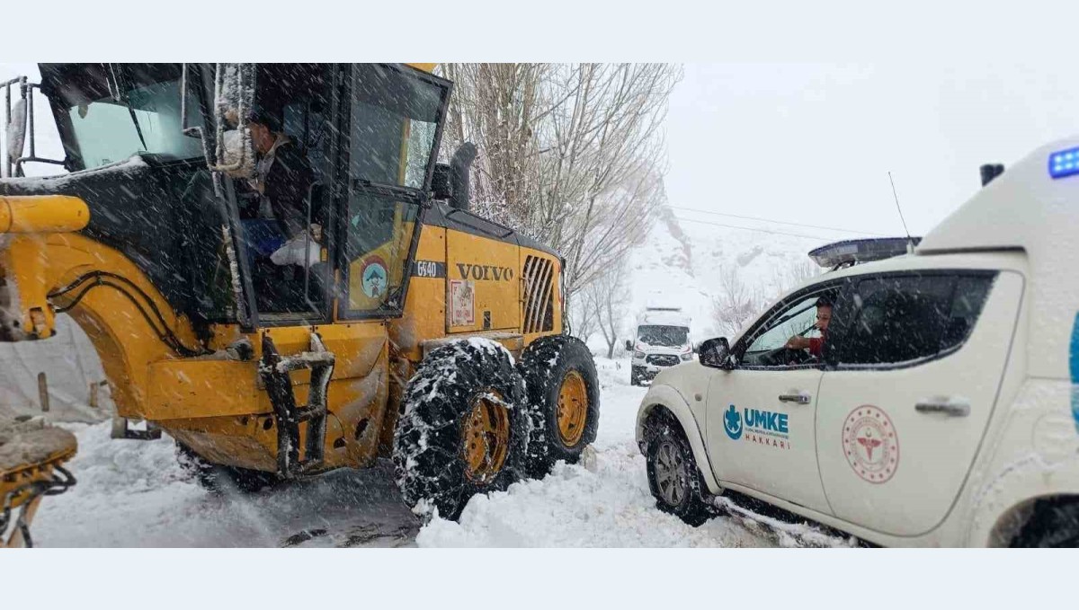 Yüksekova'da ekipler seferber oldu: Yolları kapanan köylerdeki 8 hastayı kurtardı