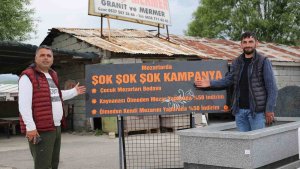 Varto'da ölmeyen kaynana için yüzde 50 indirimli mezar taşı kampanyası