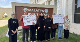 Malatya'da üniversite öğrencileri İsrail'in Gazze'ye yönelik saldırılarını kınadı