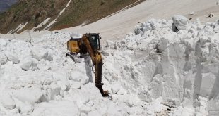 Hakkari'de üs bölgelerinin yolunda karla mücadele çalışmaları devam ediyor