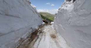 Kars İl Özel İdaresi haziranın ortasında da karla mücadele ediyor