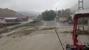 Erzurum'un Horasan ilçesinde şiddetli sağanak sonrası sel felaketi
