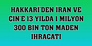 Hakkari'den İran ve Çin'e 13 yılda 1 milyon 300 bin ton maden ihracatı