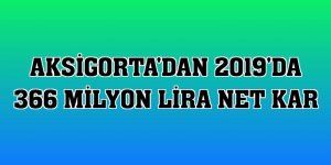 Aksigorta'dan 2019'da 366 milyon lira net kar