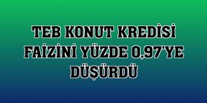 TEB Konut Kredisi faizini yüzde 0,97'ye düşürdü