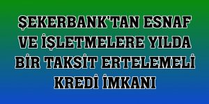 Şekerbank'tan esnaf ve işletmelere yılda bir taksit ertelemeli kredi imkanı