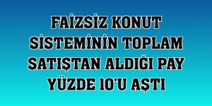 Faizsiz konut sisteminin toplam satıştan aldığı pay yüzde 10'u aştı