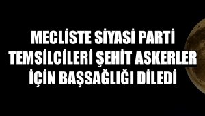 Mecliste siyasi parti temsilcileri şehit askerler için başsağlığı diledi