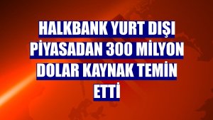 Halkbank yurt dışı piyasadan 300 milyon dolar kaynak temin etti